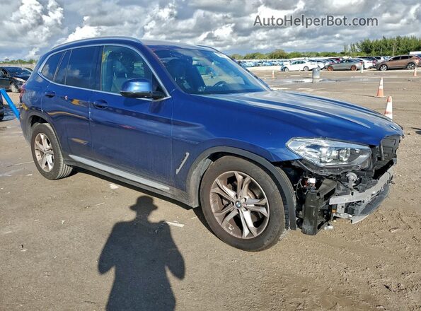 5UXTY3C00M9E60720 2021 BMW X3 Синий Передняя правая четверть