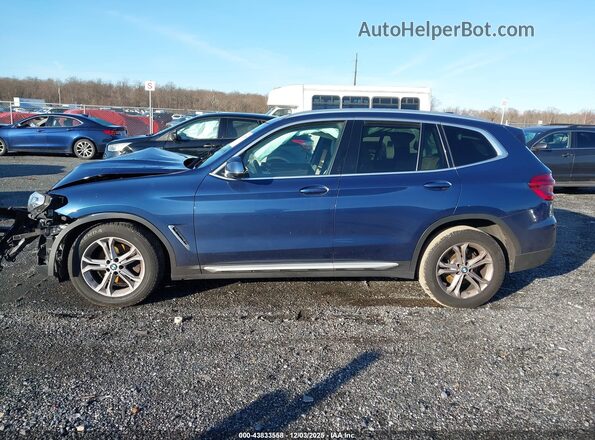 5UXTY5C03M9E70637 2021 BMW X3 Blue Widok wnętrza 360 stopni