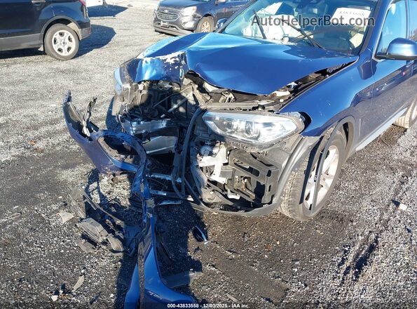 5UXTY5C03M9E70637 2021 BMW X3 Blue Widok z przodu