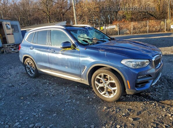 5UXTY5C04LLT33060 2020 BMW X3 Blue Передня права чверть