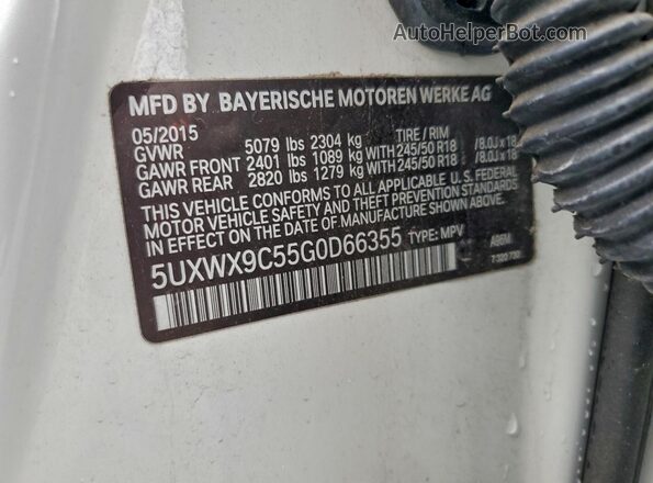 5UXWX9C55G0D66355 2016 BMW X3 Белый Вид подкапотного пространства