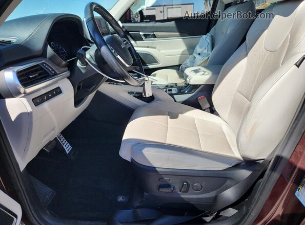 5XYP54HC4NG276334 2022 KIA TELLURIDE Burgundy Вид салону спереду
