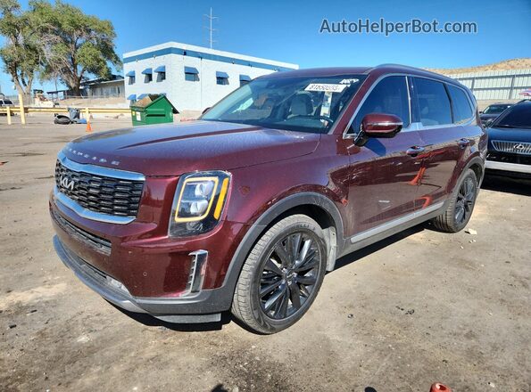 5XYP54HC4NG276334 2022 KIA TELLURIDE Burgundy Передня ліва чверть
