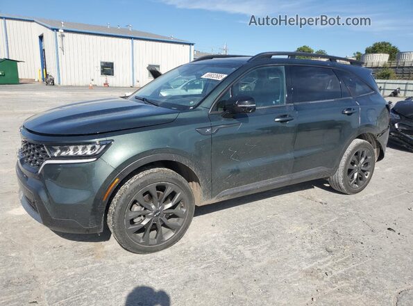 5XYRHDLFXNG153039 2022 KIA SORENTO Зеленый Передняя левая четверть
