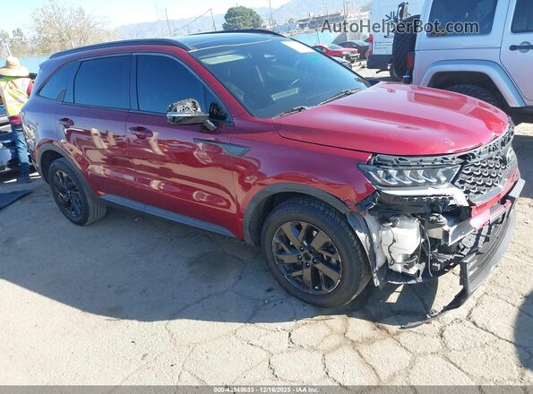 5XYRLDLC6MG004758 2021 KIA SORENTO Maroon Przód prawy