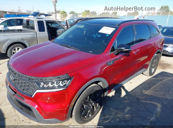 5XYRLDLC6MG004758 2021 KIA SORENTO Maroon Przód lewy