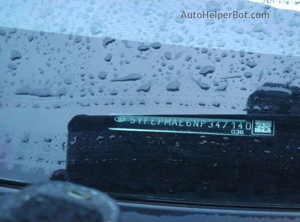 5YFEPMAE6NP347140 2022 TOYOTA LL Белый Передняя правая четверть