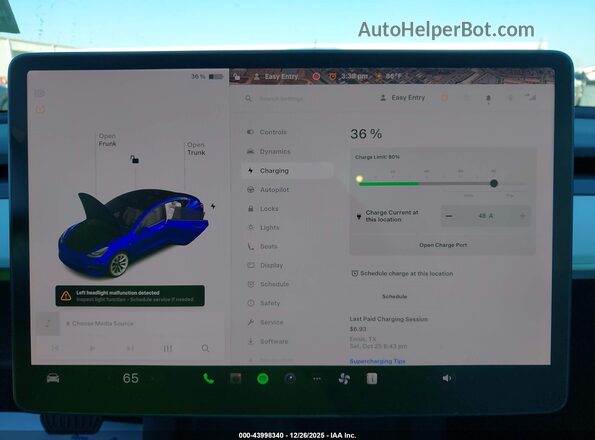 5YJ3E1EB0MF975426 2021 TESLA MODEL 3 Синий 