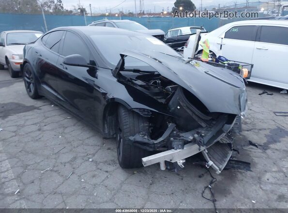 5YJSA1E53MF435165 2021 TESLA MODEL S Черный Передняя правая четверть