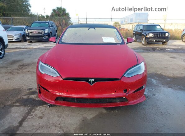 5YJSA1E55MF438892 2021 TESLA MODEL S Red ხელსაწყოთა პანელის ხედი