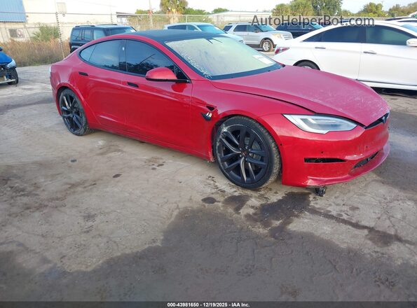 5YJSA1E55MF438892 2021 TESLA MODEL S Red წინა მარჯვენა