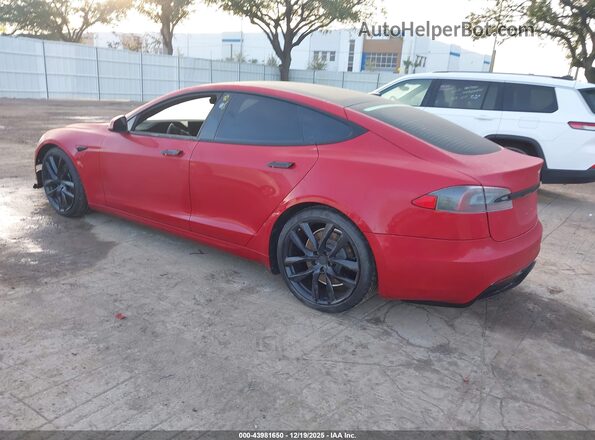 5YJSA1E55MF438892 2021 TESLA MODEL S Red უკანა მარცხენა