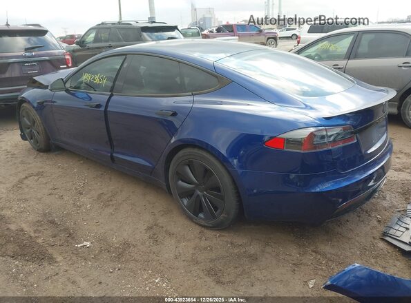 5YJSA1E64MF452906 2021 TESLA MODEL S Синий Задняя левая четверть