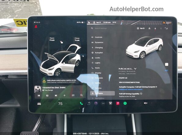 5YJYGDEE1MF077526 2021 TESLA MODEL Y White Вид задніх сидінь