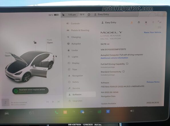 5YJYGDEE5MF072572 2021 TESLA MODEL Y White Հետևի նստատեղերի տեսք