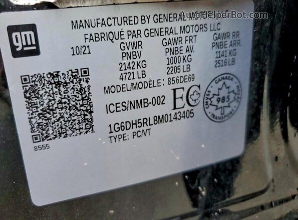 1G6DH5RL8M0143405 2021 CADILLAC CT4 Black Widok wnętrza z tyłu