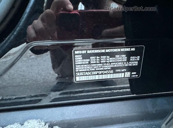 5UXTA6C08P9P04556 2023 BMW X5 Black Вид задніх сидінь