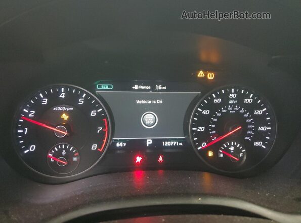 KNAE25LA0K6060035 2019 KIA STINGER Синий Вид щитка приборов