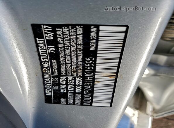 WDDVP9AB1HJ016595 2017 MERCEDES-BENZ B-CLASS Silver სალონის 360-გრადუსიანი ხედი