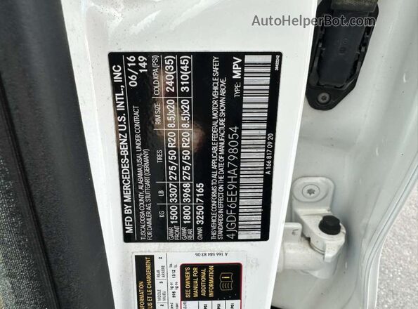 4JGDF6EE9HA798054 2017 MERCEDES-BENZ GLS Белый Вид задней части салона