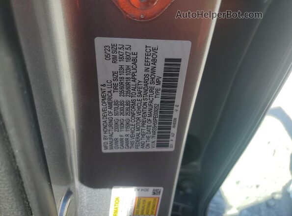 7FARS5H56PE009252 2023 HONDA CR-V Серебряный Вид наклейки с VIN-кодом