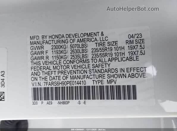 7FARS6H90PE014410 2023 HONDA CR-V HYBRID Белый Вид подкапотного пространства