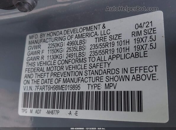 7FART6H98ME019895 2021 HONDA CR-V HYBRID Синий Вид подкапотного пространства