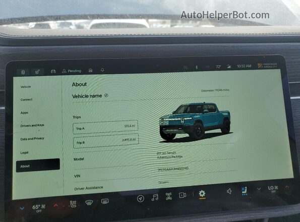 7FCTGAAA3PN023740 2023 RIVIAN R1T Синий Вид щитка приборов