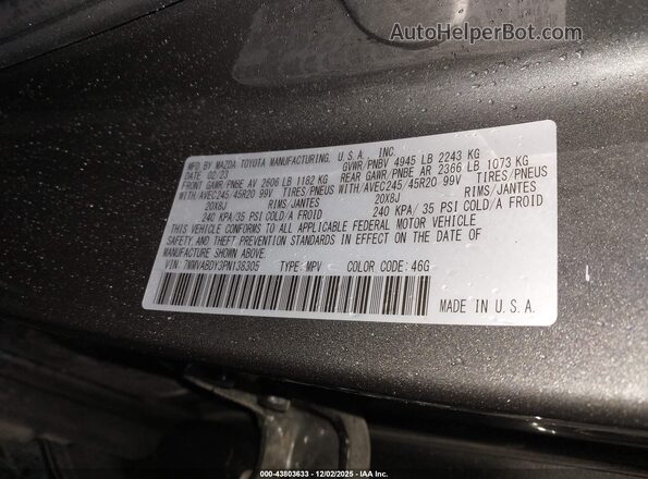 7MMVABDY3PN138305 2023 MAZDA CX-5 Черный Вид подкапотного пространства