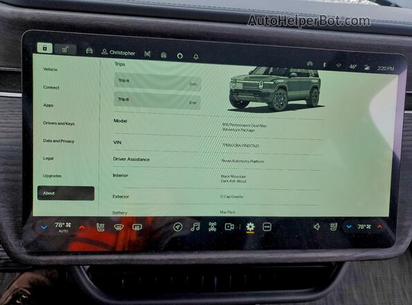 7PDSGCBA3TN077621 2026 RIVIAN R1S Серый Вид щитка приборов