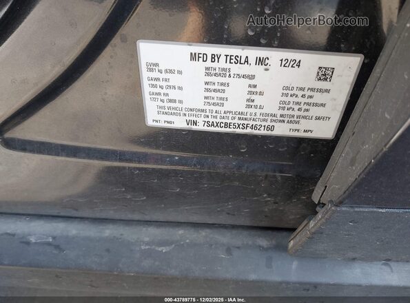 7SAXCBE5XSF462160 2025 TESLA MODEL X Черный Вид подкапотного пространства