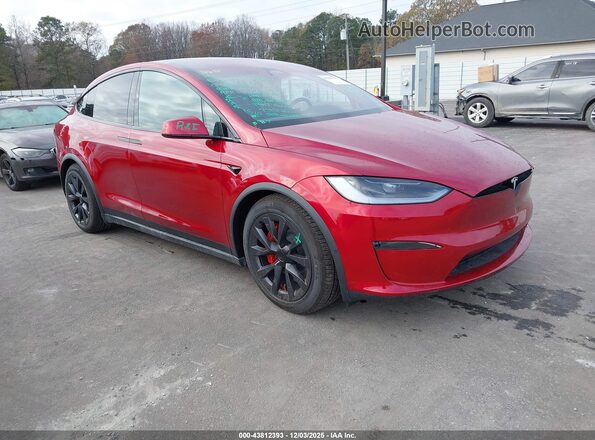 7SAXCBE61SF470043 2025 TESLA MODEL X Красный Передняя правая четверть