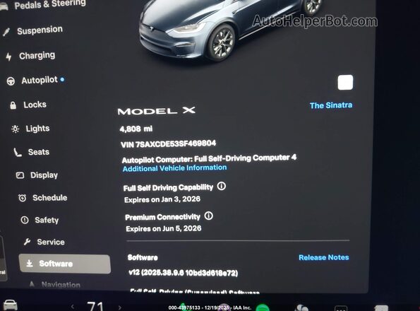 7SAXCDE53SF469804 2025 TESLA MODEL X Black Widok tylnych siedzeń