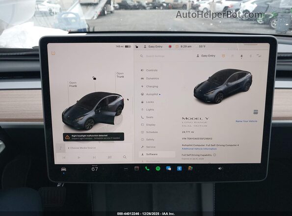 7SAYGAEE5SF216913 2025 TESLA MODEL Y Gray 