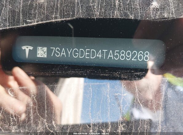 7SAYGDED4TA589268 2026 TESLA MODEL Y Gray Вид підкапотного простору