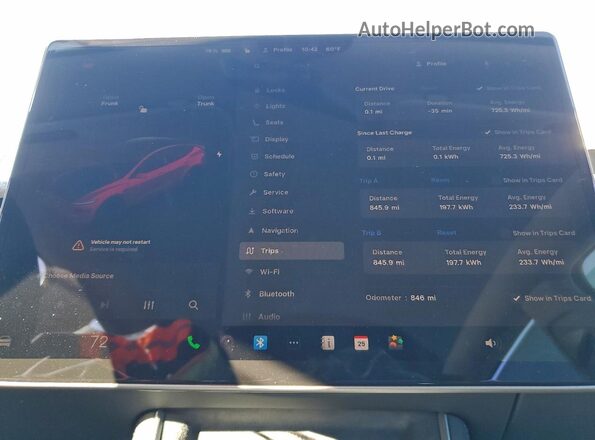 7SAYGDEEXTA495923 2026 TESLA MODEL Red Instrument cluster view