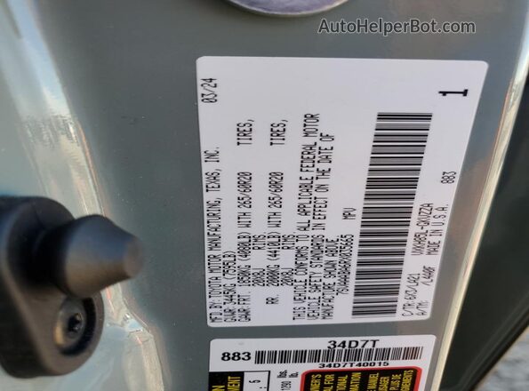 7SVAAABA6RX035665 2024 TOYOTA SEQUOIA Серый Вид наклейки с VIN-кодом