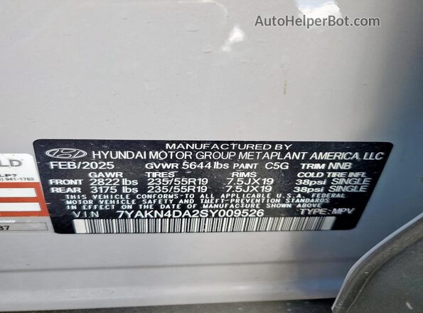 7YAKN4DA2SY009526 2025 HYUNDAI IONIQ Gray Widok komory silnika