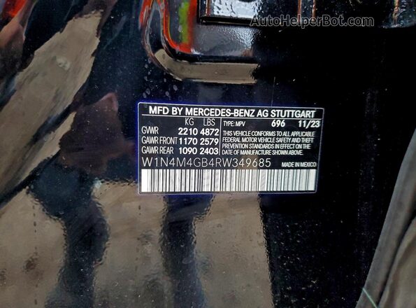 W1N4M4GB4RW349685 2024 MERCEDES-BENZ GLB-CLASS Черный Панорамный вид салона 360°
