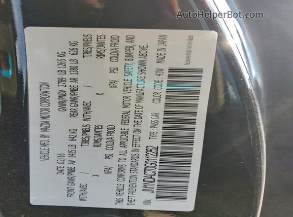 JM1NDAC70G0112252 2016 MAZDA MX-5 Черный Вид наклейки с VIN-кодом