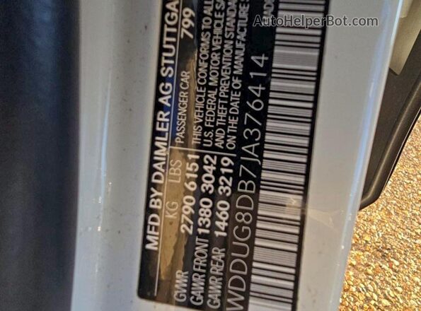WDDUG8DB7JA376414 2018 MERCEDES-BENZ S Белый Вид задней части салона