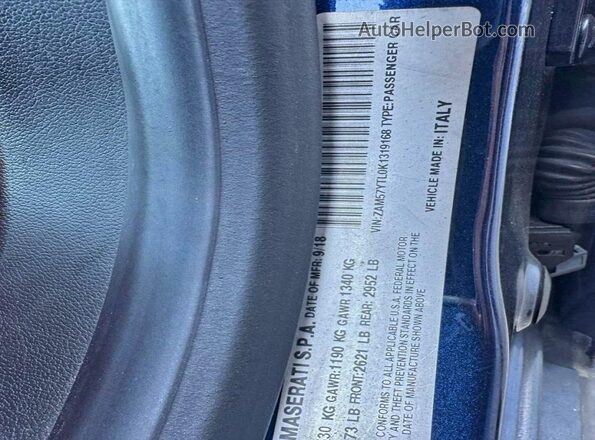 ZAM57YTL0K1319168 2019 MASERATI GHIBLI Black Rear seats view