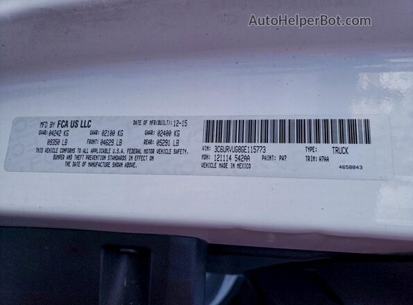 3C6URVUG8GE115773 2016 RAM ALL MODELS Белый Панорамный вид салона 360°