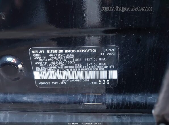 JA4ATVAAXRZ010697 2024 MITSUBISHI ECLIPSE CROSS Black Widok komory silnika
