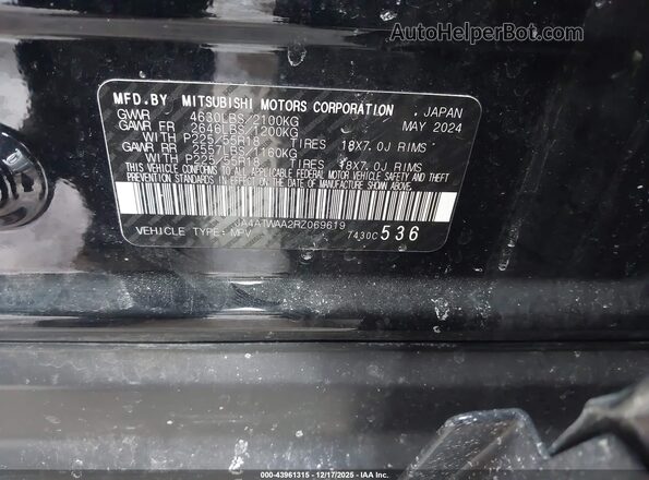 JA4ATWAA2RZ069619 2024 MITSUBISHI ECLIPSE CROSS Черный Вид подкапотного пространства