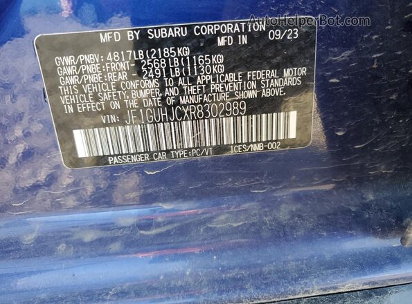 JF1GUHJCXR8302989 2024 SUBARU IMPREZA Blue Вид підкапотного простору