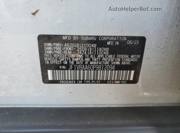 JF1VBAA60P9812094 2023 SUBARU WRX Белый Вид подкапотного пространства