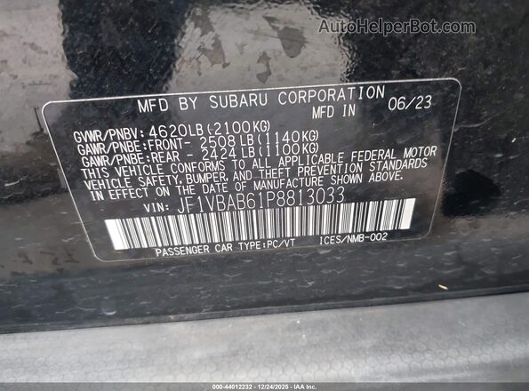 JF1VBAB61P8813033 2023 SUBARU WRX Черный Вид подкапотного пространства