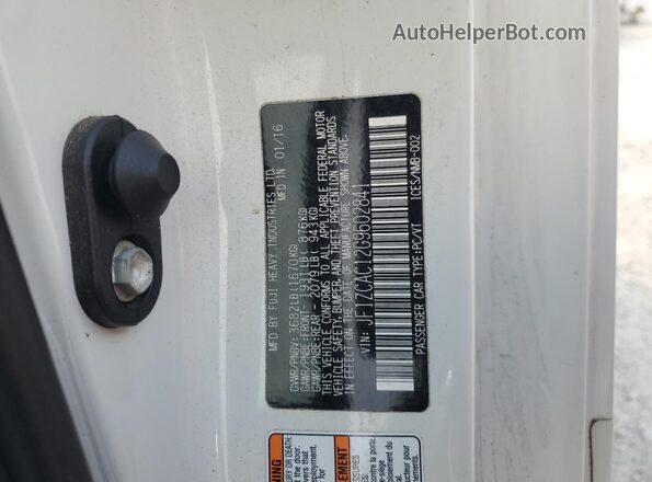 JF1ZCAC12G9602841 2016 SUBARU BRZ White Вид наклейки з VIN-кодом