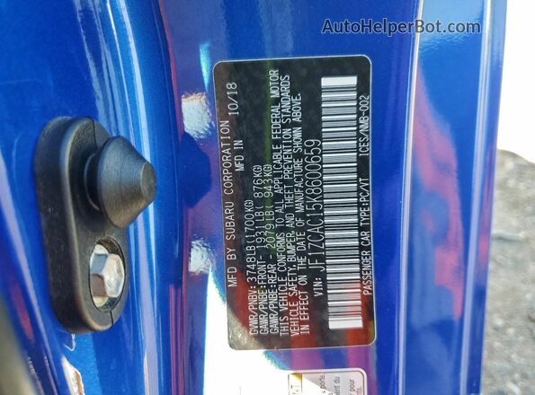 JF1ZCAC15K8600659 2019 SUBARU BRZ Blue Widok komory silnika